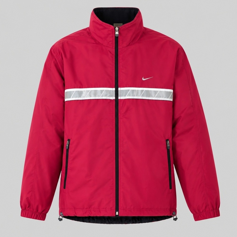 Vintage Nike ACG Storm Red Reflective Stripe Fleece Lined Windbreaker Jacket XL